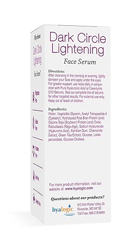 Vista 2 de Hyalogic Dark Circle - Suero aclarador facial – Trata las ojeras bajo los ojos con ácido hialurónico, eveserilo y regu-age – Calma, nutre