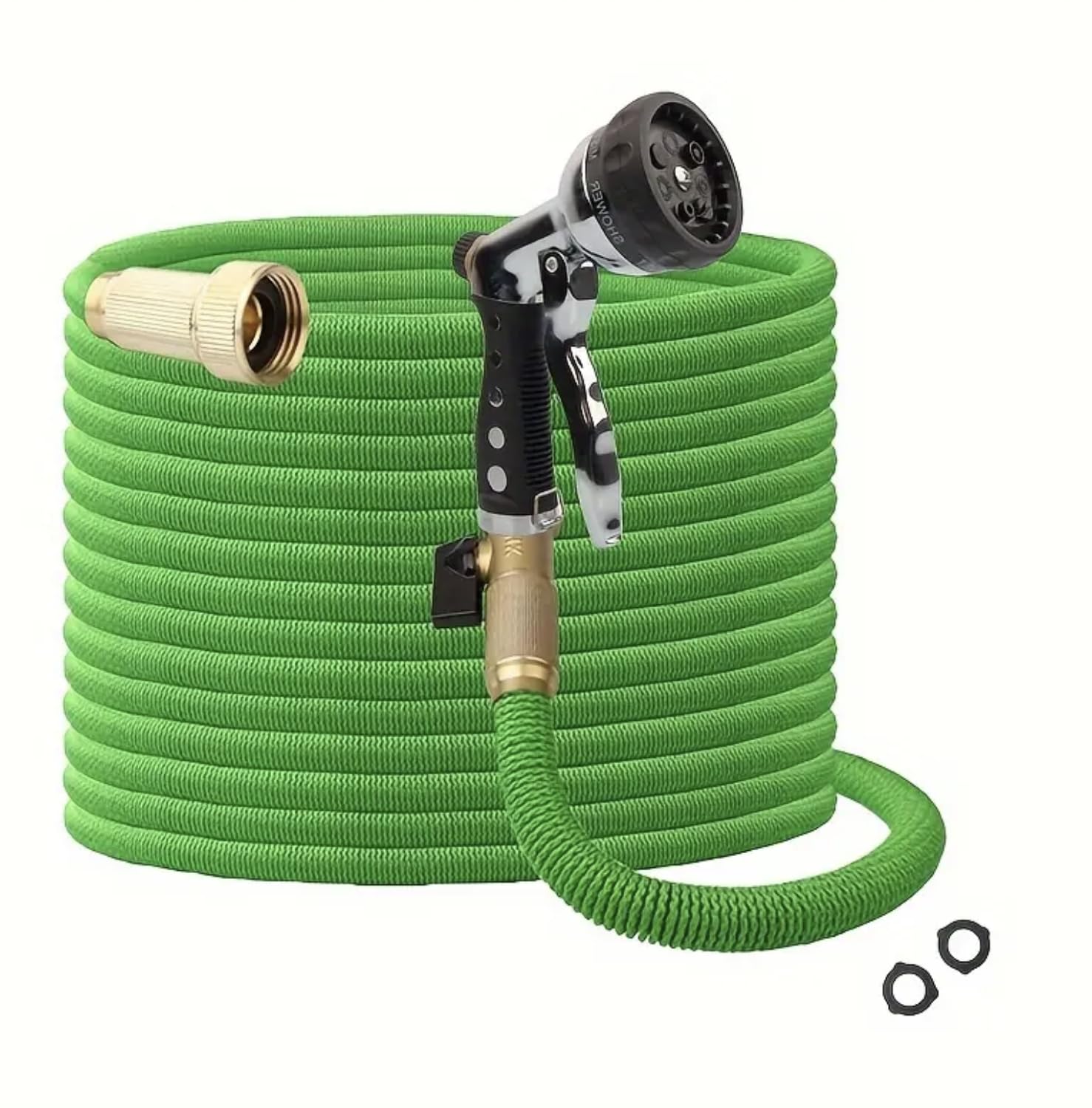 Garden Hose High-quality 50 Ft Stainless Steel Metal Water Hose Water pipe Hose expandable Hose For Commercial and residential 10-way Spray Nozzle Leak-Proof Lightweight hose Strong Brass Connectors.