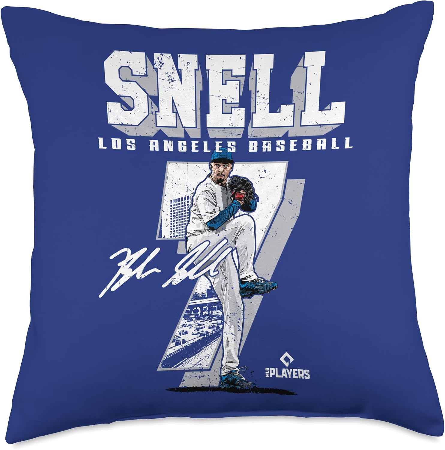 Blake Snell | Los Angeles D MLB Baseball Player | MLBBSN201M Throw Pillow