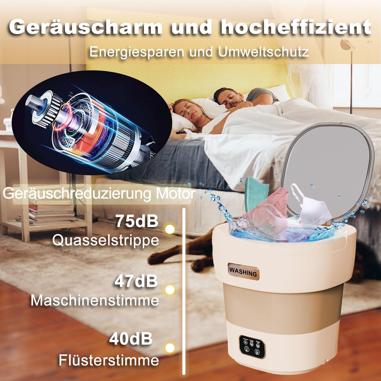 Produktbild von Faltbare Ini Waschaschine, 11L Kapazität Caping Waschaschine, Tragbare Obile Ini