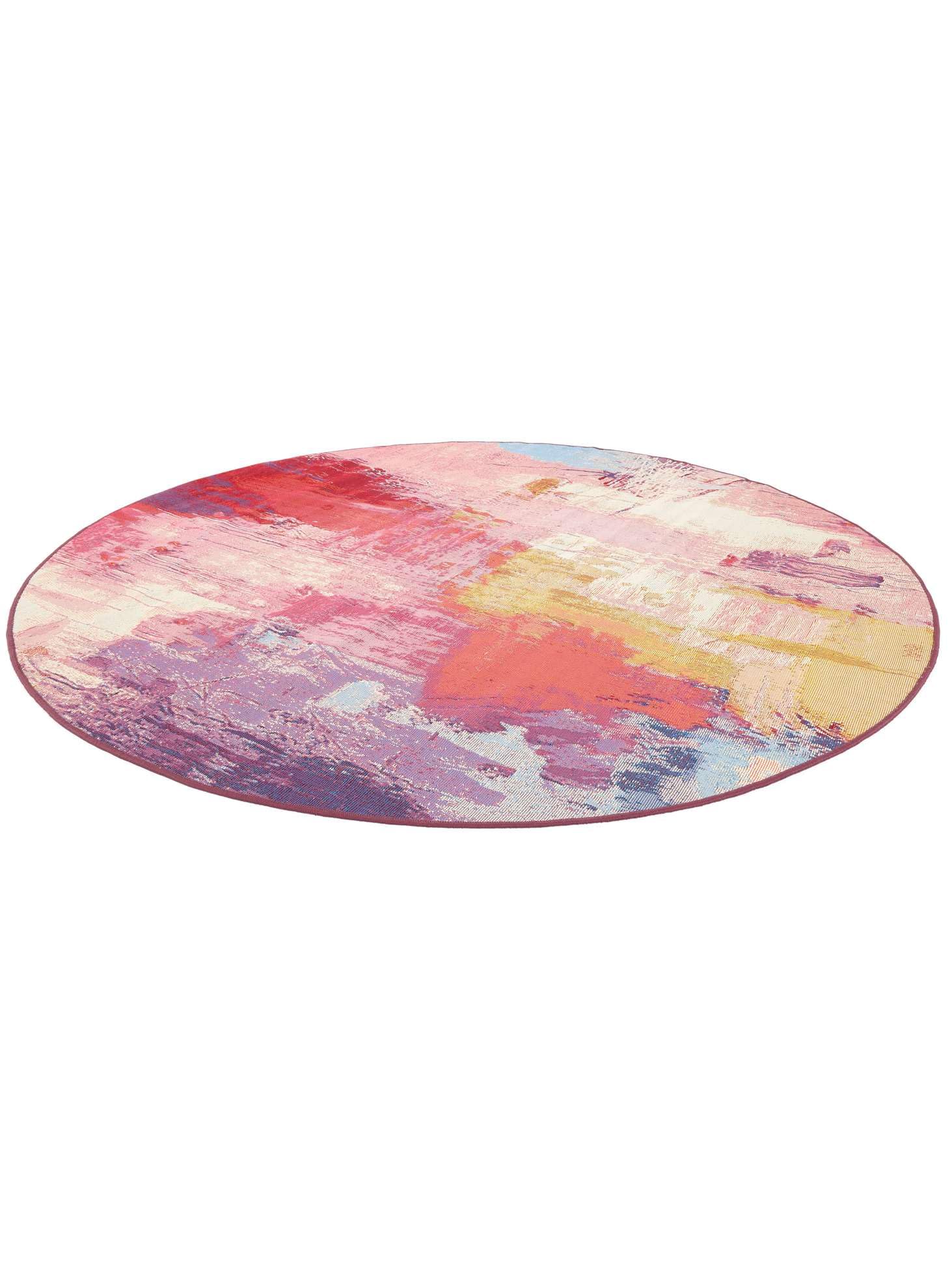 RugVista Anya Tapis intérieur et extérieur, Rond, Ø 100 cm, Multicolore