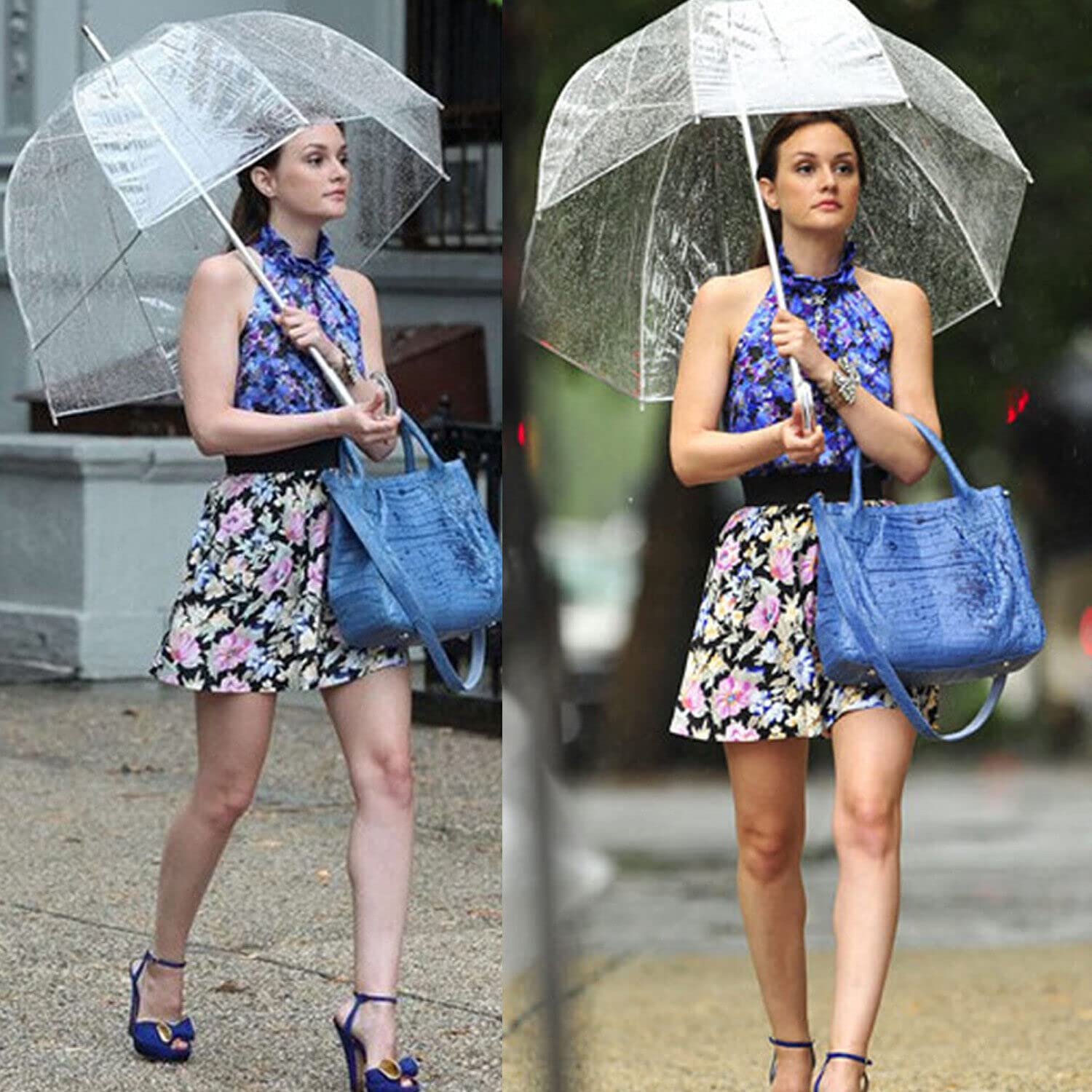 Lot de 4 parapluies de pluie en forme de dôme transparent pour mariage, avec poignée blanche et pique, pour la marche, pour femme, homme, unisexe, pour fête, demoiselle d'honneur, mariée, mode