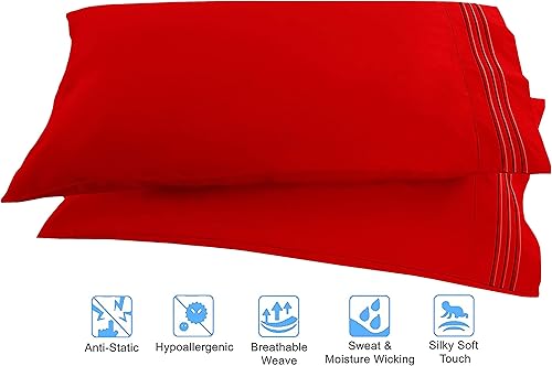 Miniatura 2 de Juego de sábanas Elegant Comfort 1500 Premier resistente a arrugas y decoloración, de calidad hotelera, de 4 piezas, ultra suave y lujoso. Incluye