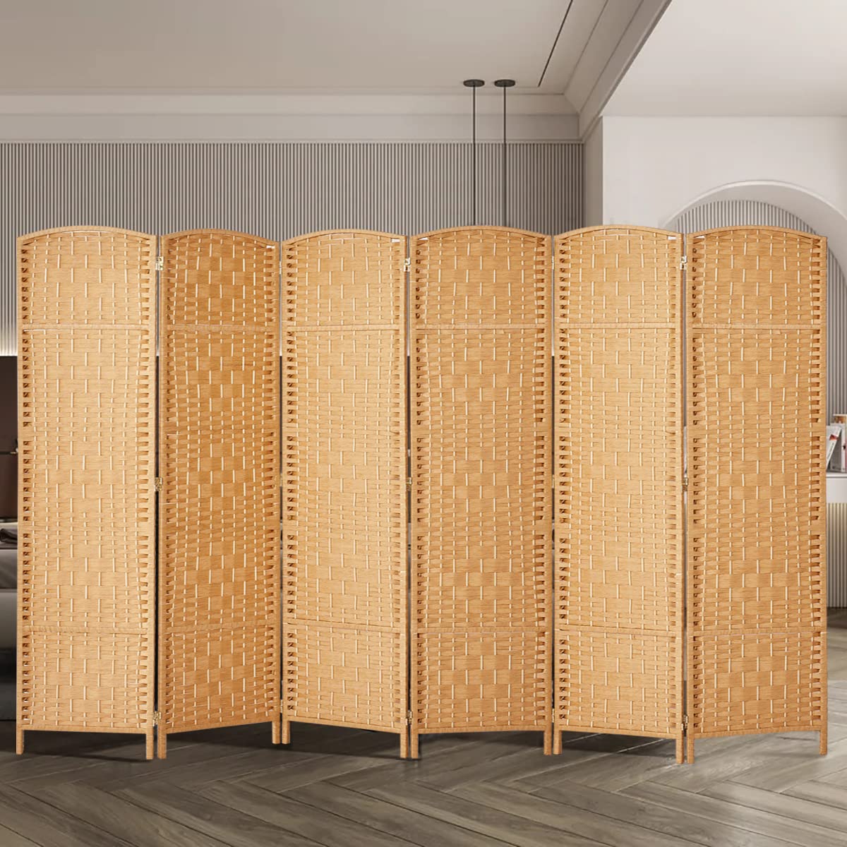 RHF 6 ft. TallExtra WideDiamond Weave Fiber Room Divider,Double