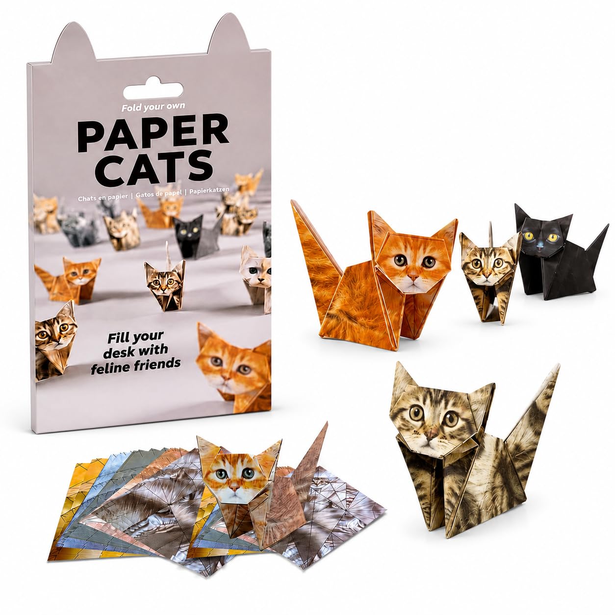 BaiDrivora Cat Gifts 50PCS, 3D Paper Craft Set DIY Art Activity Kit