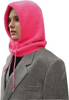 2025 - Gorros de invierno para mujer, gorro con capucha cálido para mujer y hombre, gorro de punto con capucha con cordón, niños