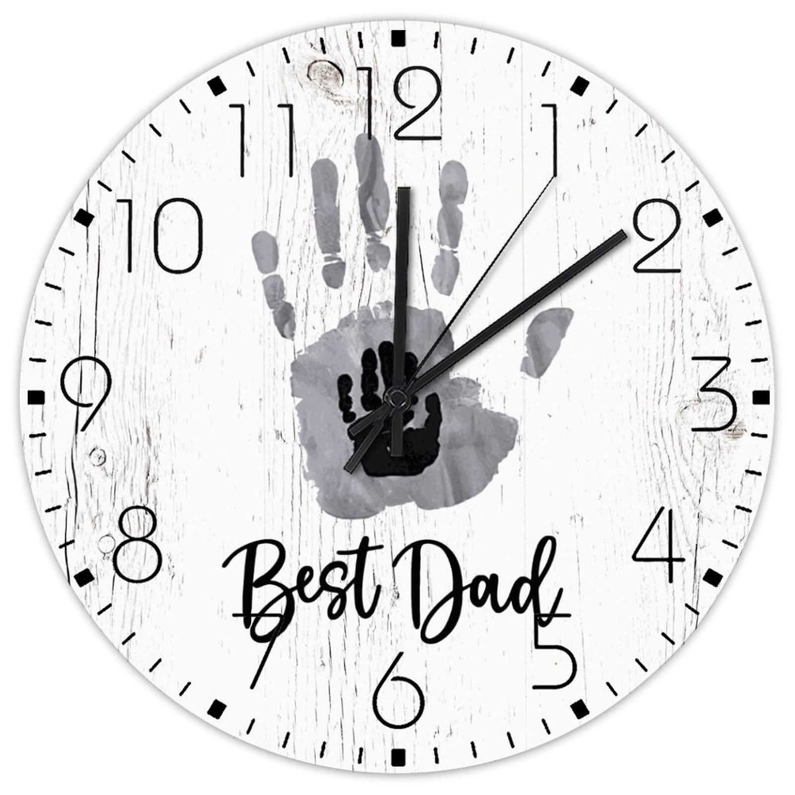 Horloge murale en bois design de 30,5 cm avec grands chiffres lisibles