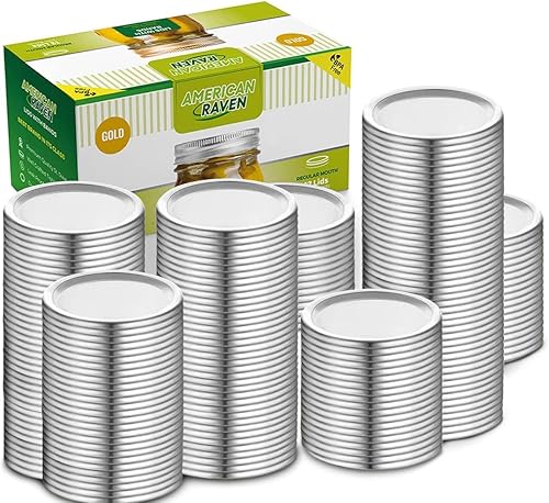 American Raven Ball, Kerr Canning Lids Regular Mouth Silver- 150 Count Thickened Quality Universal Lids for Ball and Kerr Mason Jars, Leakproof