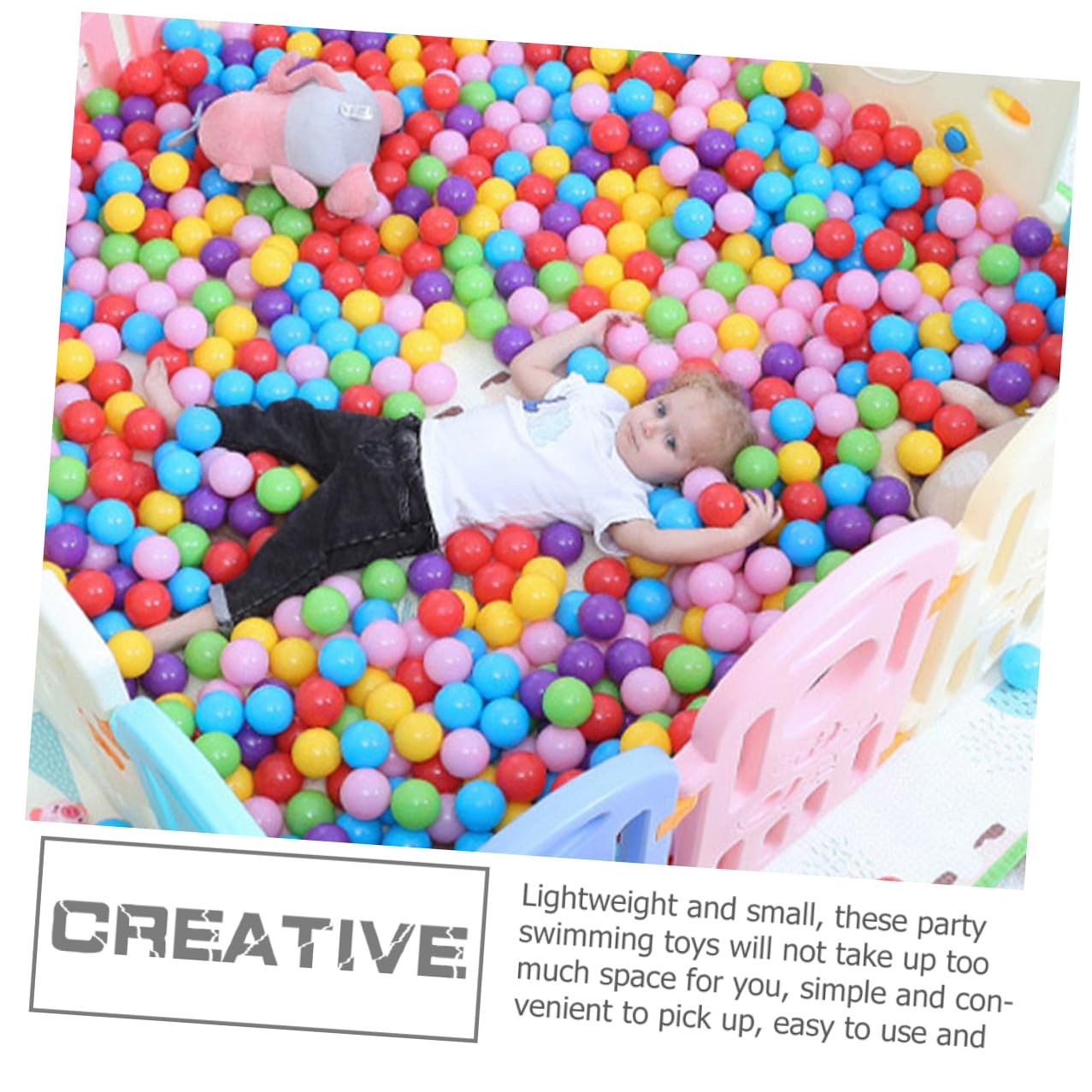 KOMBIUDA 100 Balones de Plástico para Piscinas Infantiles Bolas de Fiesta Coloridas y Ligeras para Juego y Baño Balones Redondas para Accesorios para Piscina y Actividades Recreativas
