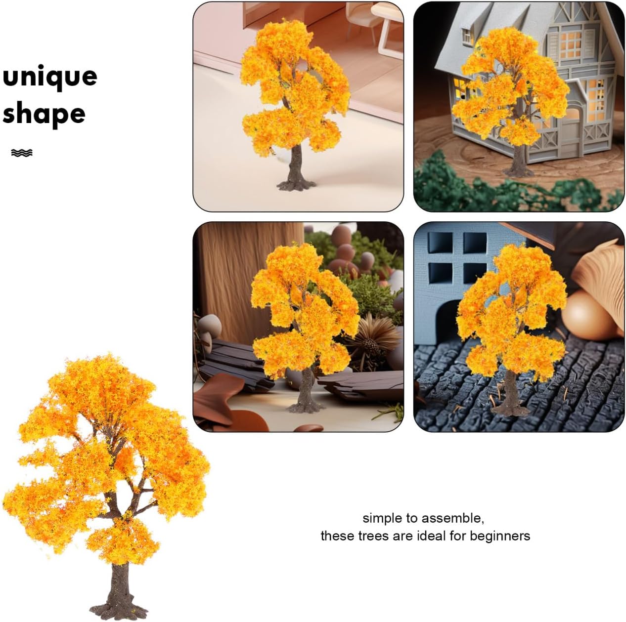 Miniature Tree Model Decor for DIY Micro Landscape 4.72X3.54X3.34In Wire Mesh Fall Trees for Model Train Scenery Dollhouse Table Decoration - Image 4