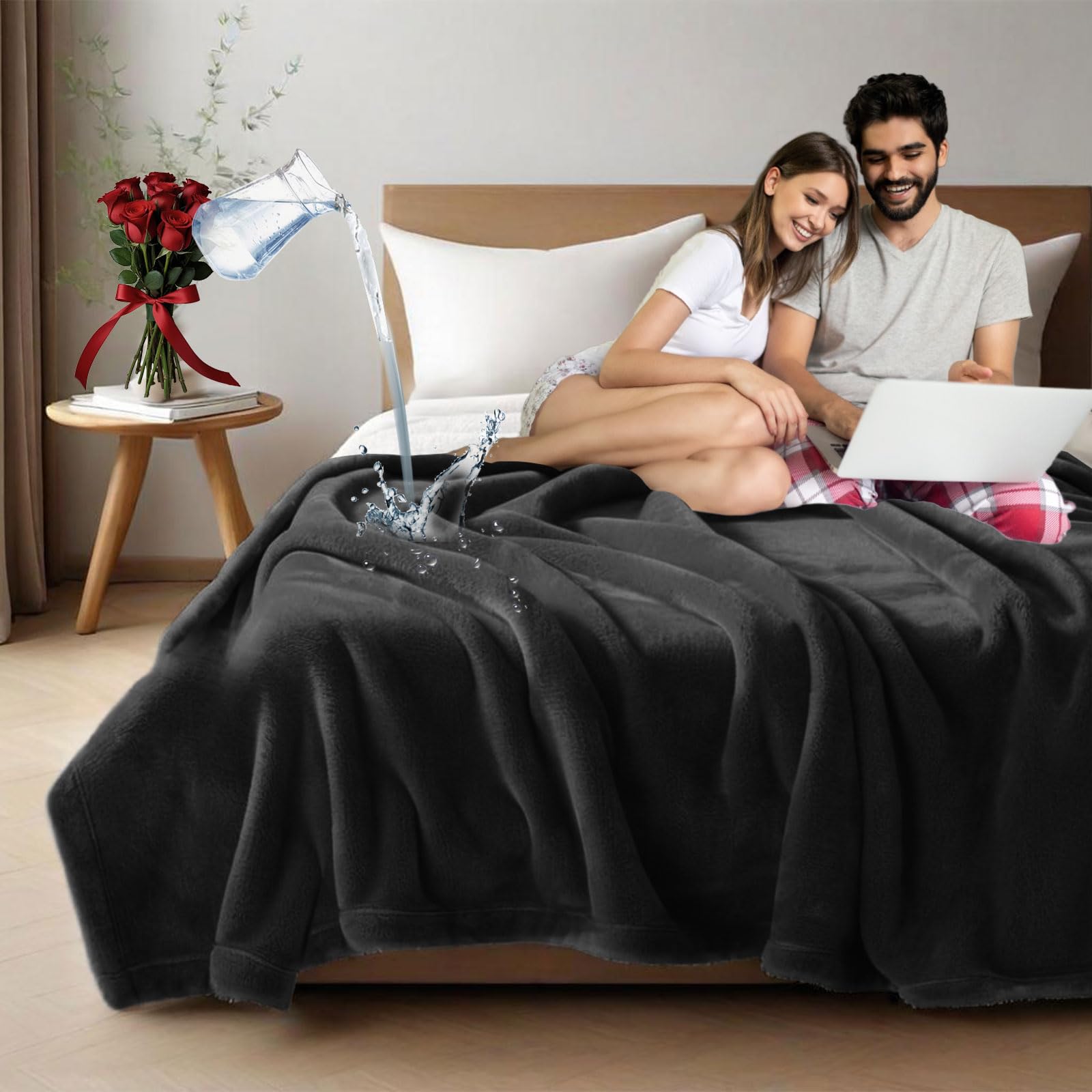 Haltune Lovers Blanket Black