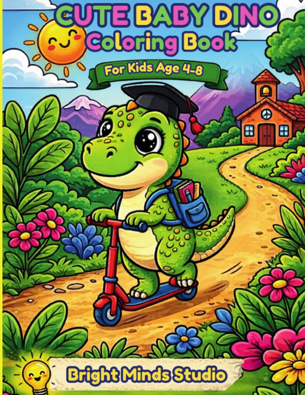 Cute Baby Dino Coloring Book: Fun and Adorable Dinosaur Designs for Little Artists Ages 4-8