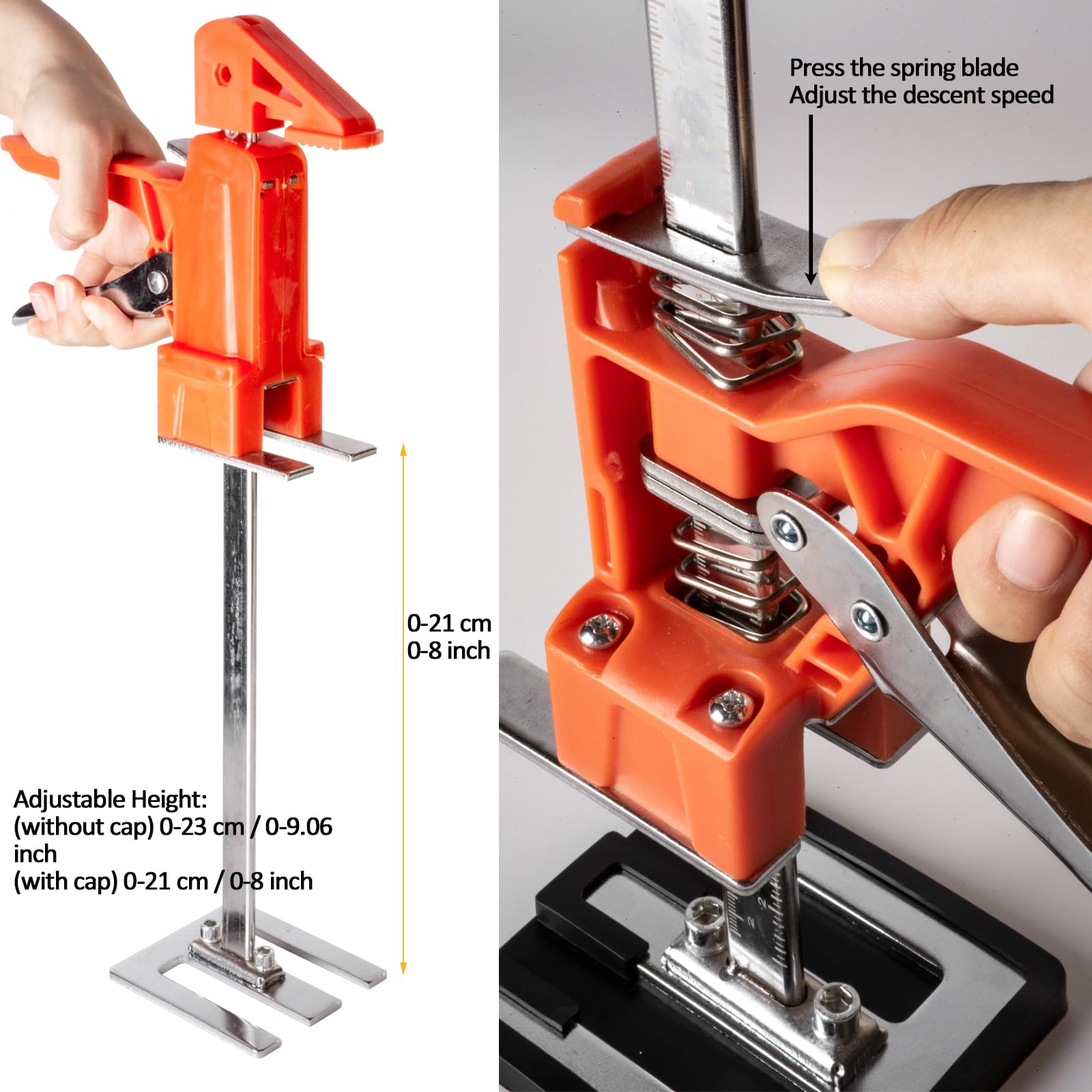 2 pezzi Sollevatore per Pannelli di Livellamento a Risparmio di Lavoro,400kg/880lbs,per Pavimenti, Porte, Installazione di Armadi, Sollevatori per Cartongesso, con Scala (39cm)