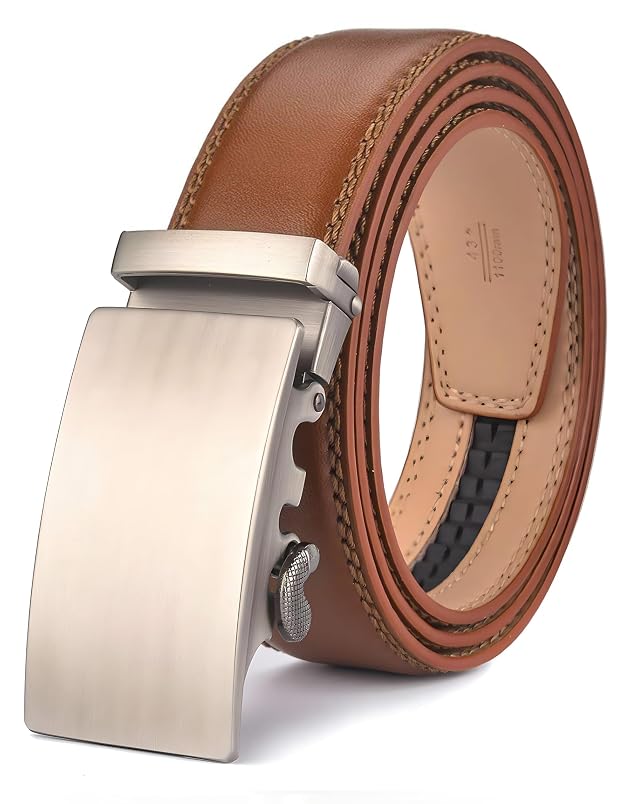 Mens Belt Slide Ratchet Belt for Men with Leather 1 3 8 width 35mm Trim to Fit