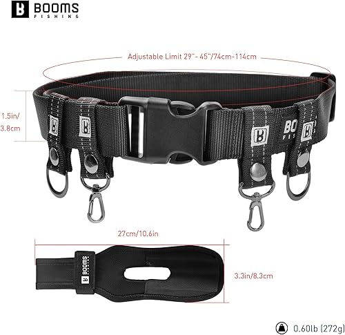 Miniatura 6 de Booms Fishing FB2 - Cinturón de pesca Wade para pesca, cinturón ajustable de nailon de 45 pulgadas de longitud máxima, cinturones Wade para lanzar