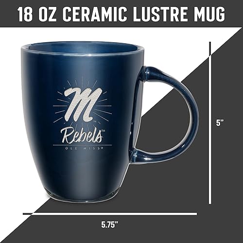 Vista 144 de Rico Industries NCAA - Taza de cerámica con grabado láser, 18 onzas, café y té