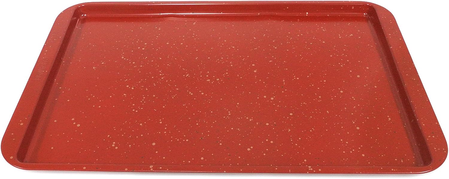 CasaWare Ceramic Coated NonStick Cookie/Jelly Roll Pan 11"x17" (Red Granite) - Image 4