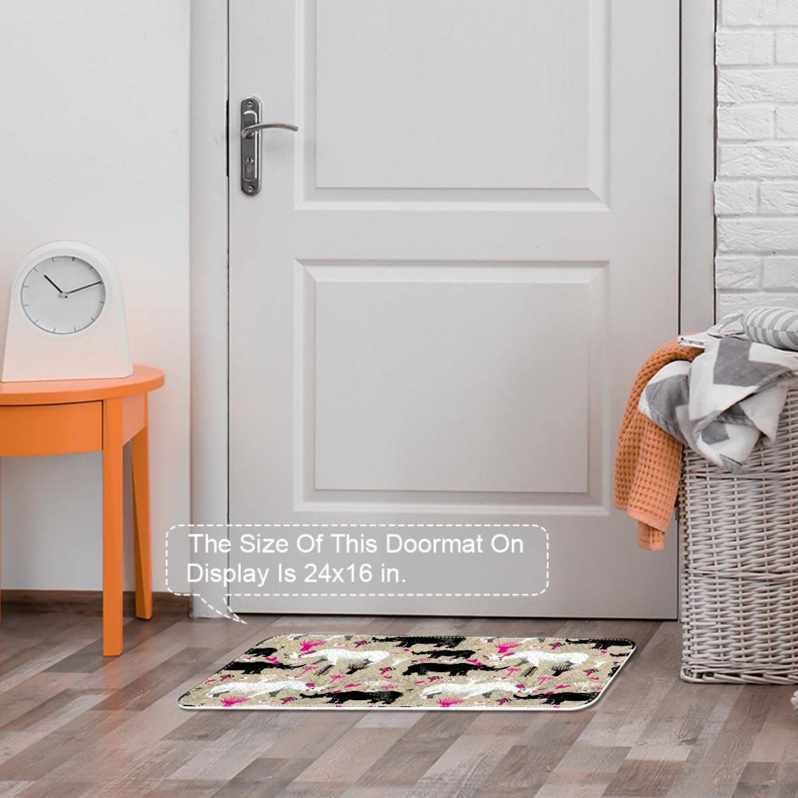 Amazon | ドアマット 20x31 インチ エリアラグ、サイの愛好家の動物