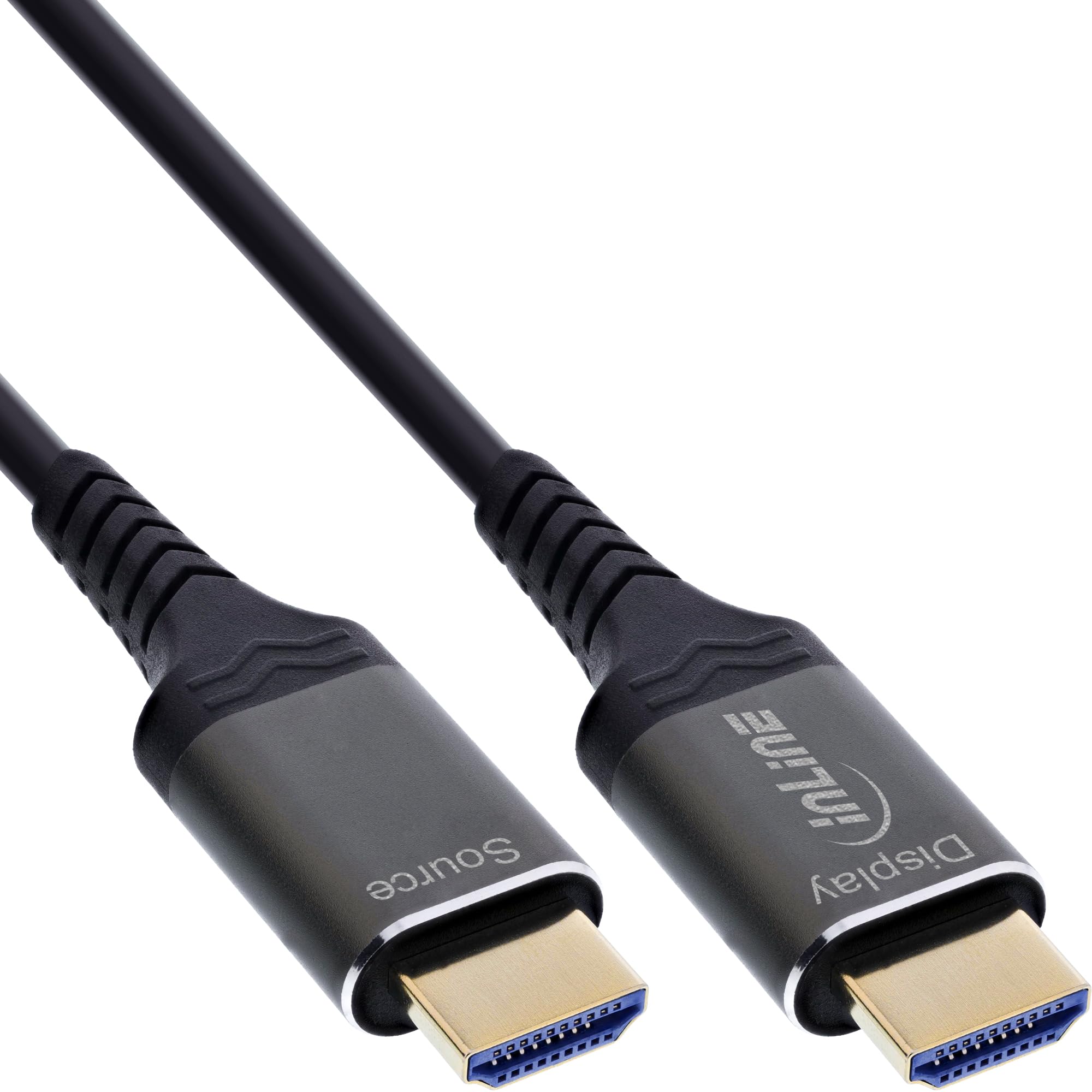 InLine Cavo HDMI AOC Ultra High Speed HDMI 2.1 in fibra ottica per 8K 60Hz 4K 240Hz, connettore in alluminio, ARC eARC HDR, placcato oro, 40 m, 17940X