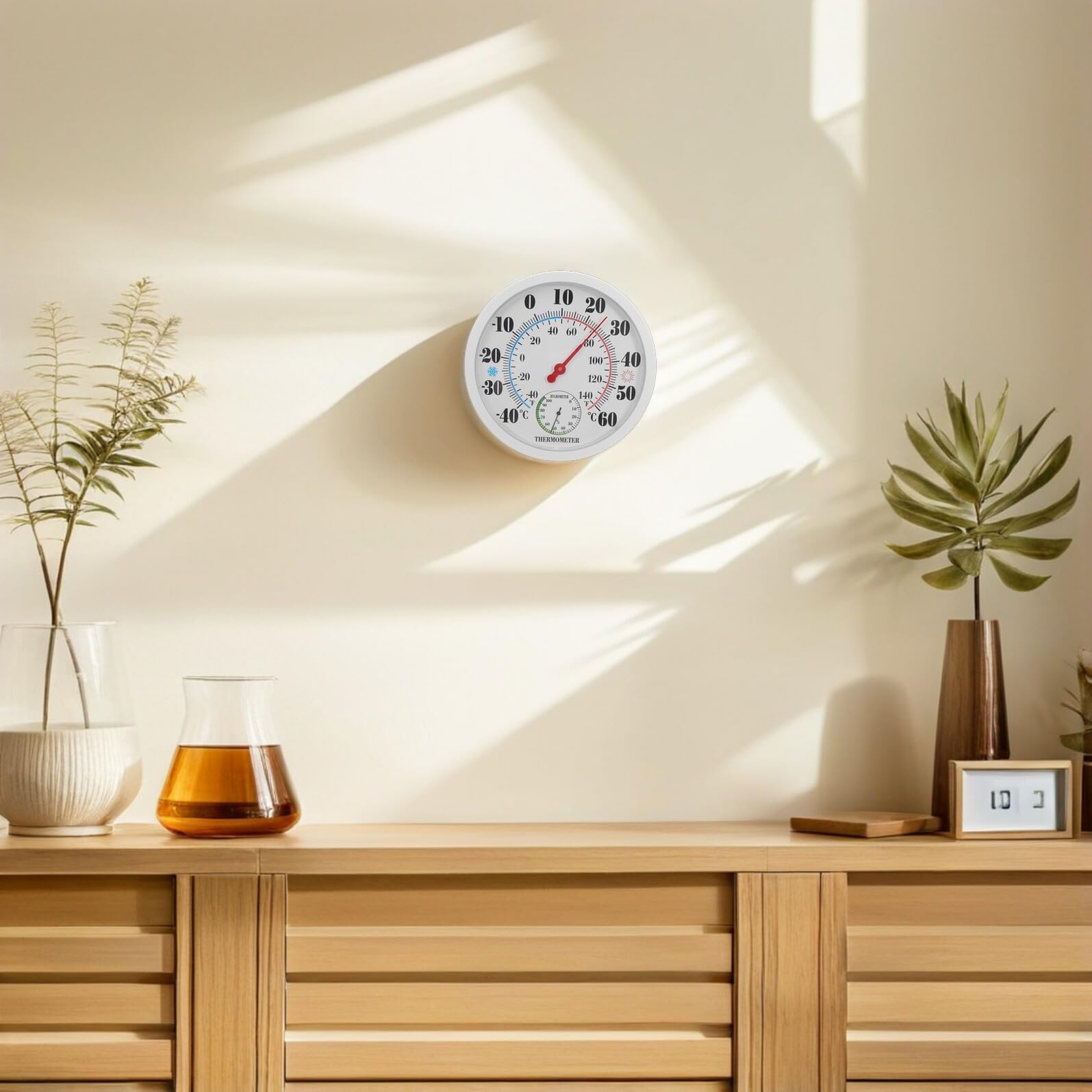 TOYANDONA Termometro da Parete Digitale per Interni e Sauna, Igrometro Display Ampio, Sensore Rapido di Temperatura e Umidità per Controllo Clima Casa e Ufficio