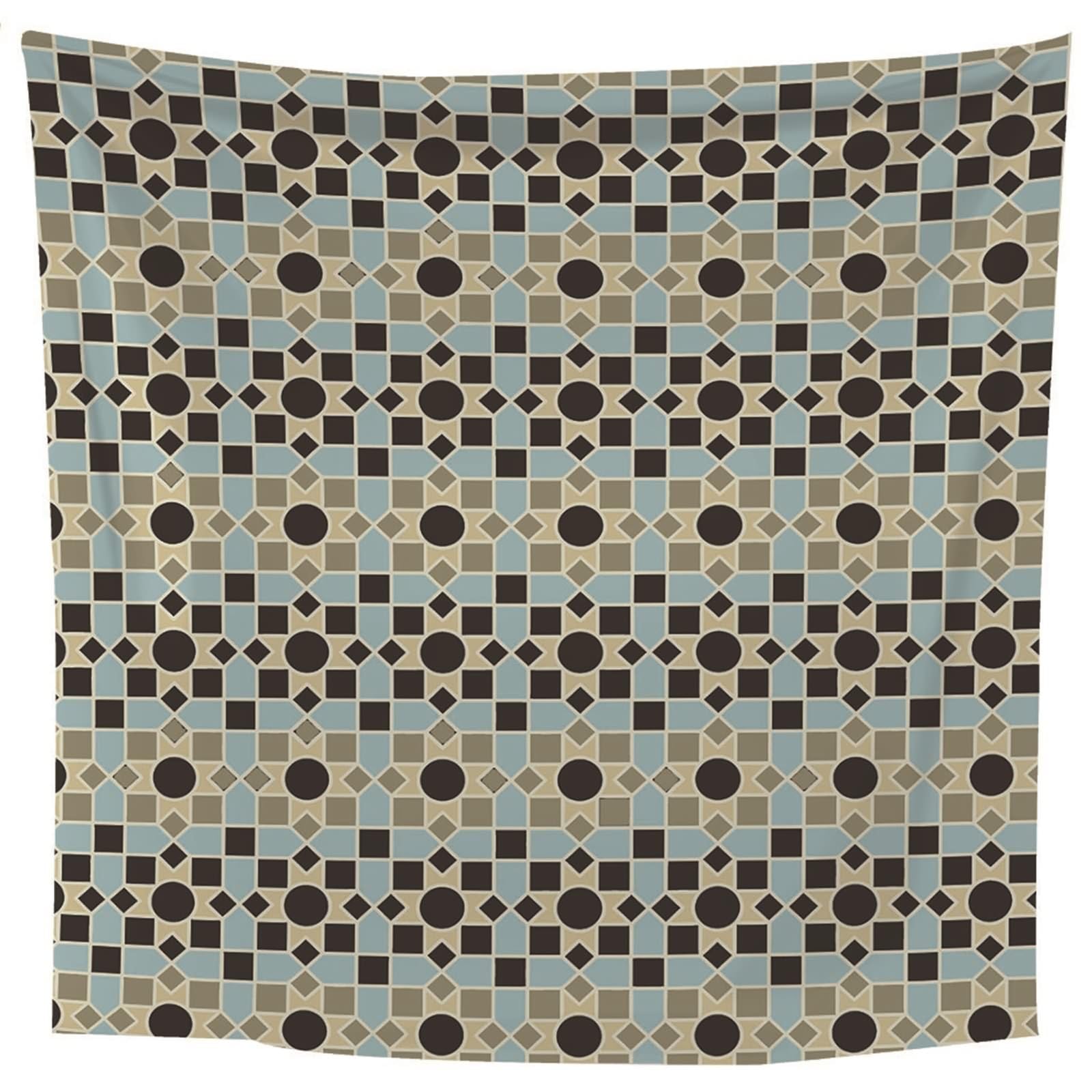 Tapiz de pared 200 x 200 cm, tela multicolor con patrón geométrico