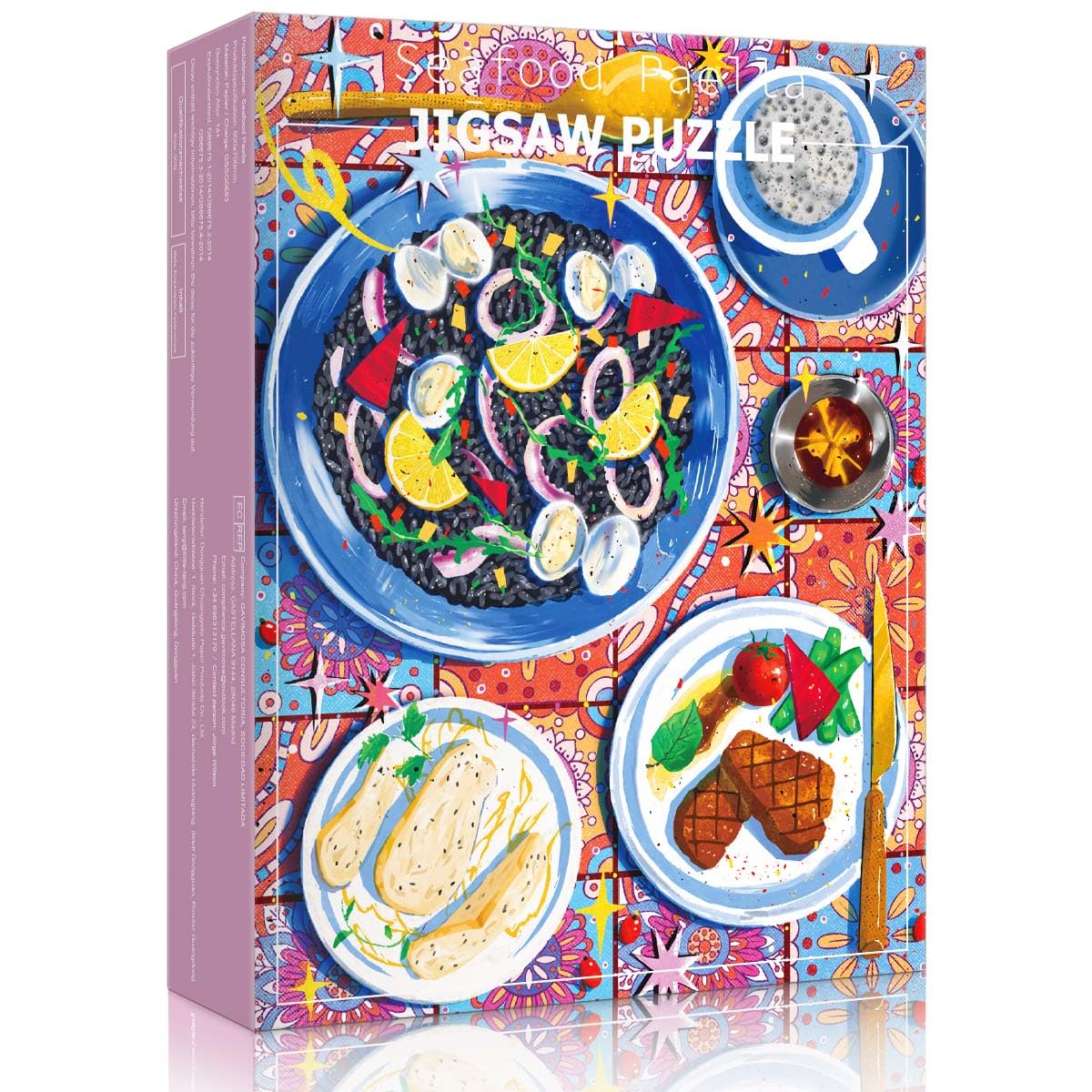 HUADADA Jigsaw Puzzles for Adults 1000 Pieces Mediterranean Feast Jigsaw Puzzle, Colourful Food Scene for Adults & Teens, Family Game & Wall Decor — image 1
