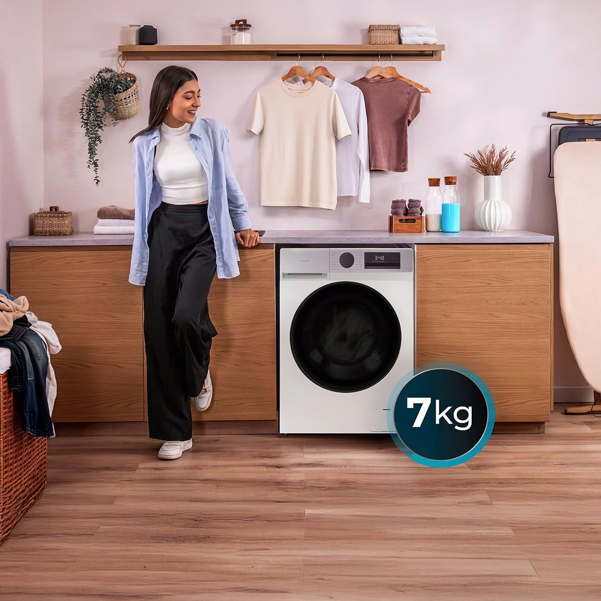 Cecotec Lavatrice Carica Frontale 7 Kg Bolero DressCode 7450 Inverter. 1850W, 1200 rpm, Classe A-10%, 16 Programmi, Pannello Inox, Allergy Care, Pearl Drum, Funzione Silence, KidLock, Bianca