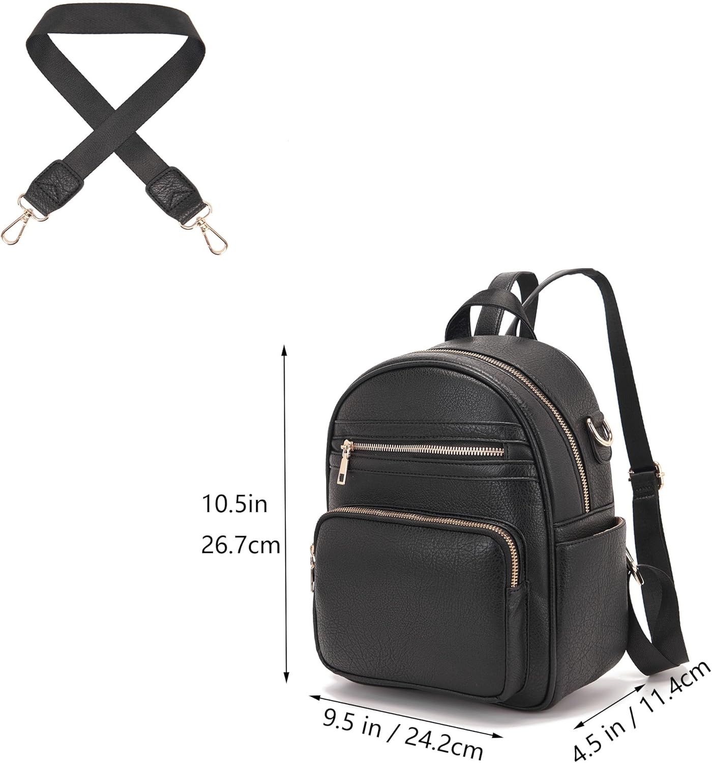 Idesort Small Backpack Purse for Women Girls Cute Backpacks Purse set with Wallet Convertible Shoulder bag - Image 3