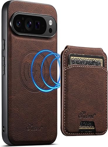 Miniatura 24 de PASNEW para iPhone 17 Estuche, Compatible con Carga Inalámbrica Magsafe Soporte para Tarjetas Cartera de Cuero Protección Magnética A Prueba de