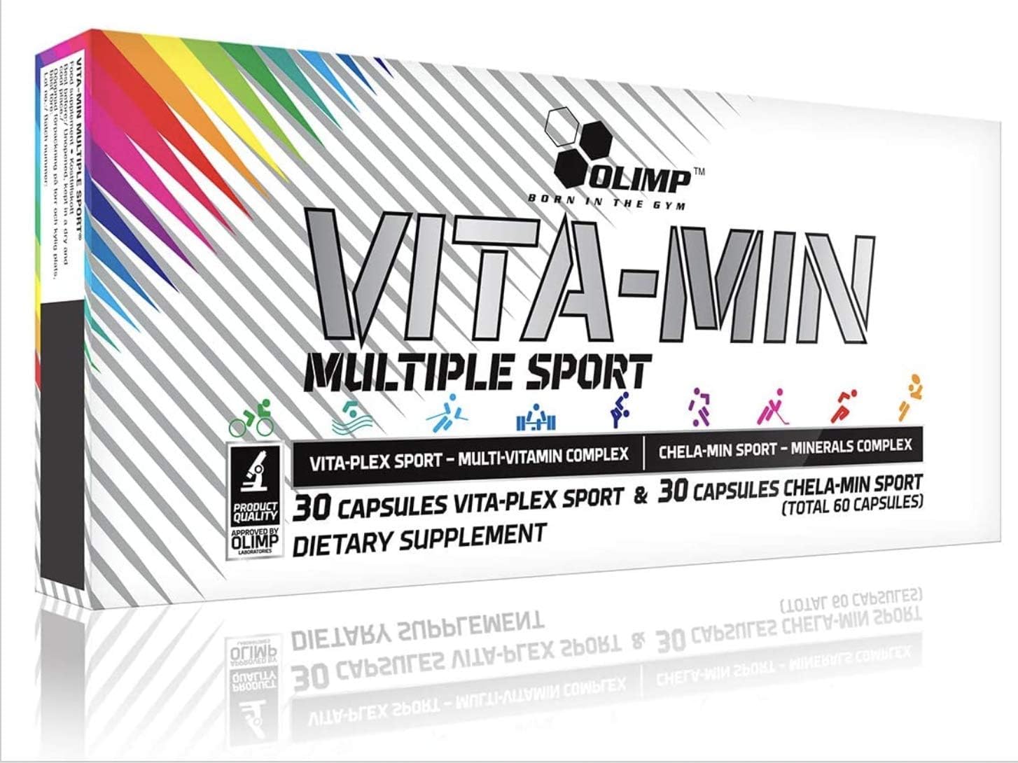 Sports Nutrition - Chelated Calcium Magnesium Zinc Copper - Sports Multivitamin - Vitamins Nutrition - Gym Multivitamin - Athlete Multivitamin - Olimp Vita-Min Multiple Sport Mega Caps - 60 Capsules