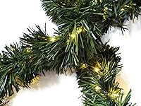 Vista 4 de Dark Green Pine Christmas Garland with LED Lights
