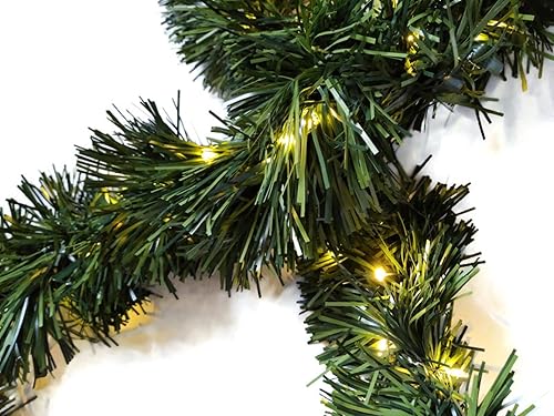 Miniatura 4 de Dark Green Pine Christmas Garland with LED Lights