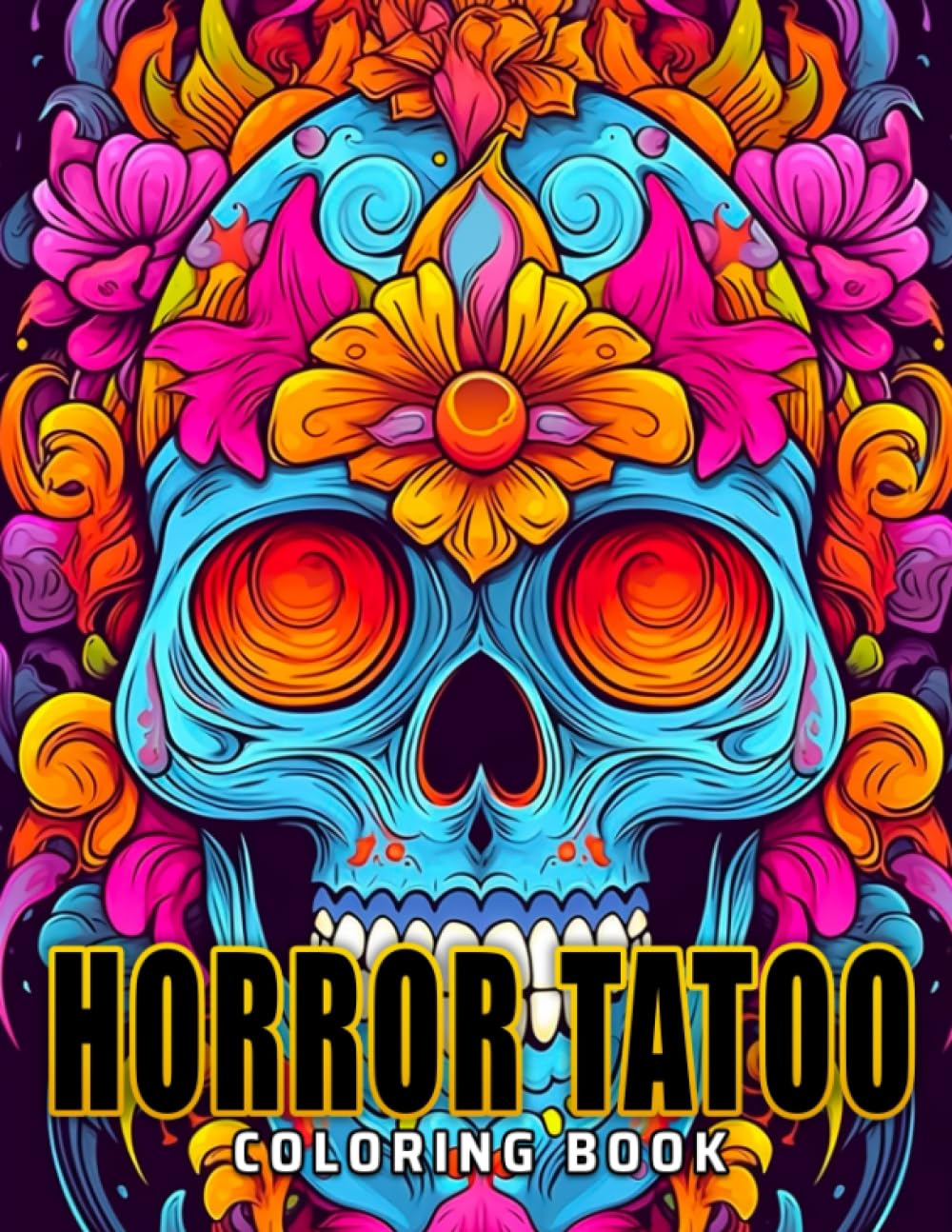 Amazon.com: Horror Tattoo Coloring Book: 30 spooky tattoo designs to ...