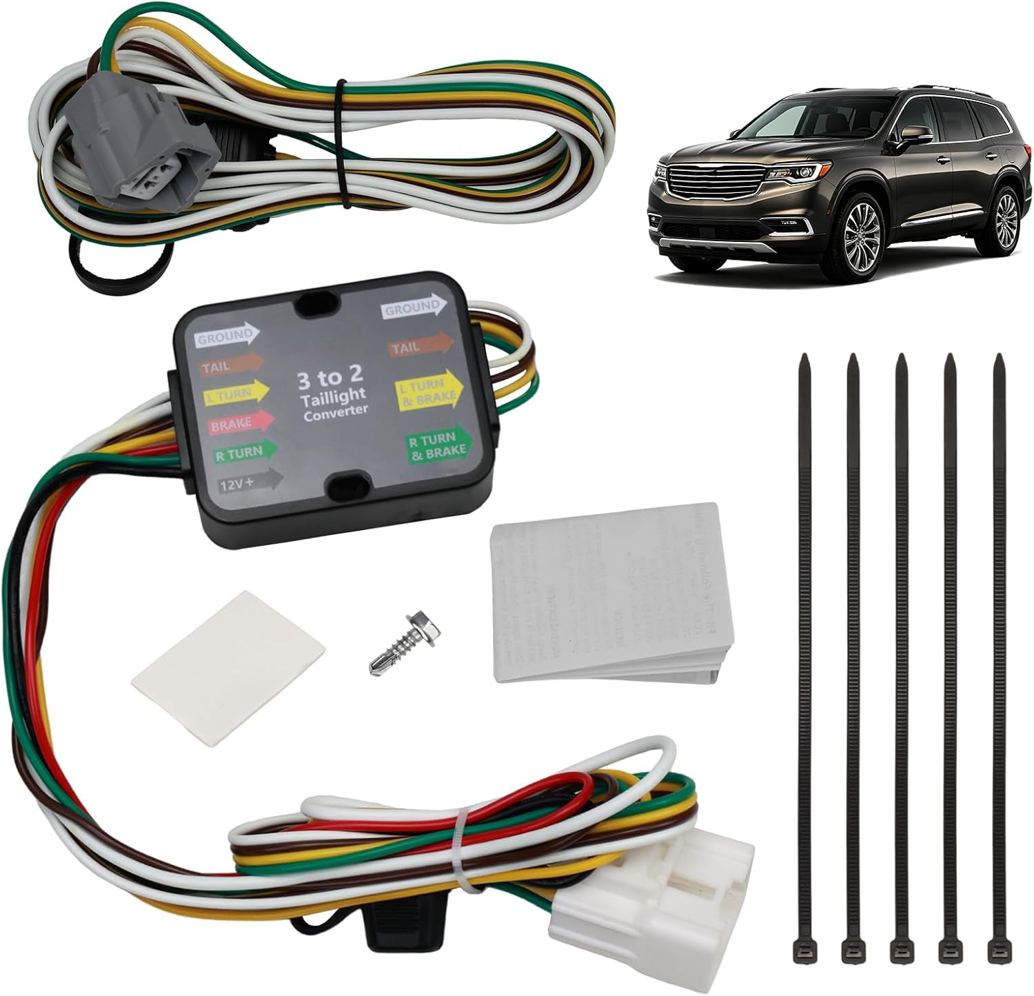 4 Way Trailer Wiring Harness 4 Pin Flat Output Tow Hitch Wire Compatible with 2020-2024 Highlander 2024 Grand Highlander Lexus TX350 TX500h TX550h+ Replace 56524