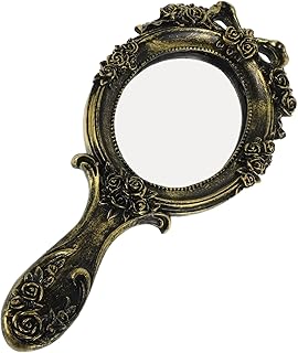 Luxshiny Bonito espejo de mano pequeño para m...