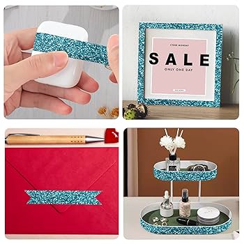 8/21sary　Ameri Vintage WASHI LAYERED Amazon.com: Glitter Washi Tape,3 Rolls 5/8