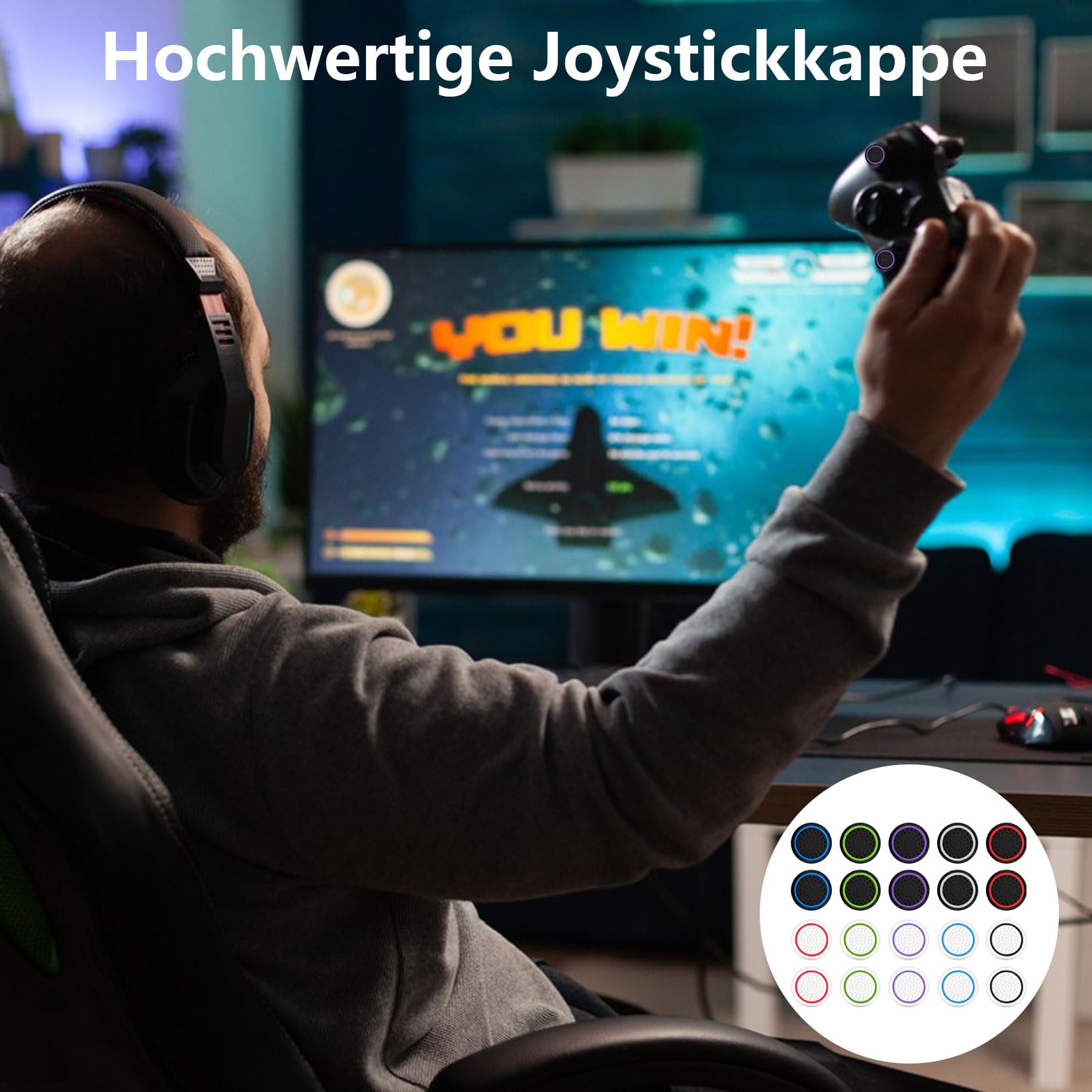 40 nakładek na joysticki, uchwyty na gałki kontrolera PS5, silikonowe nakładki na gałki analogowe, akcesoria do kontrolera PS5, nakładki na joysticki, silikonowe gałki analogowe