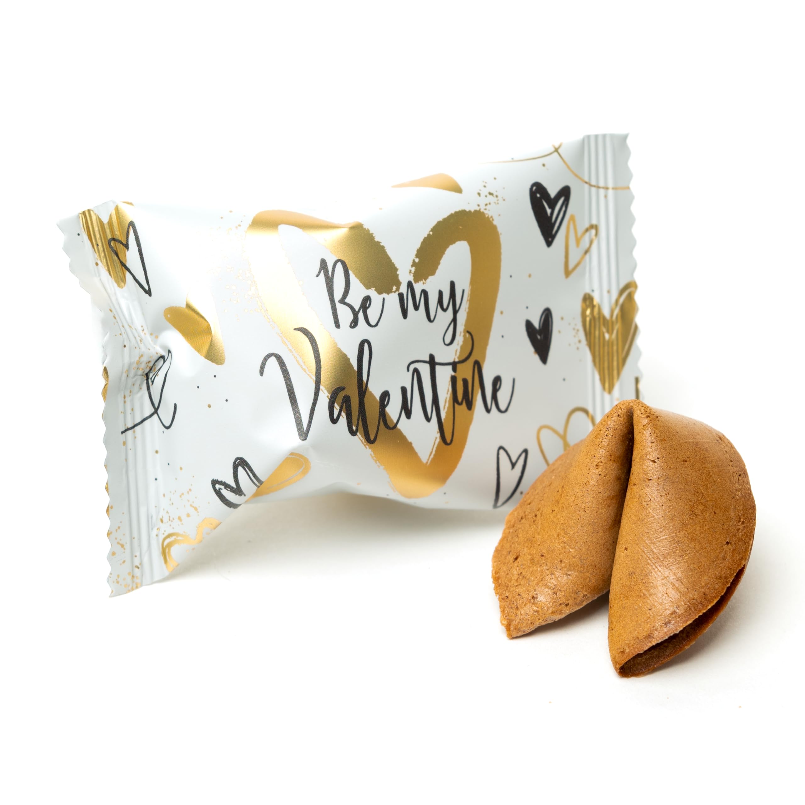 Lucky Treats - Valentinstag Glückskekse Kakao-Vanille - Be my Valentine - Mit liebevollen Botschaften - Perfekt als romantisches Geschenk & Tischdeko - 25 Stück