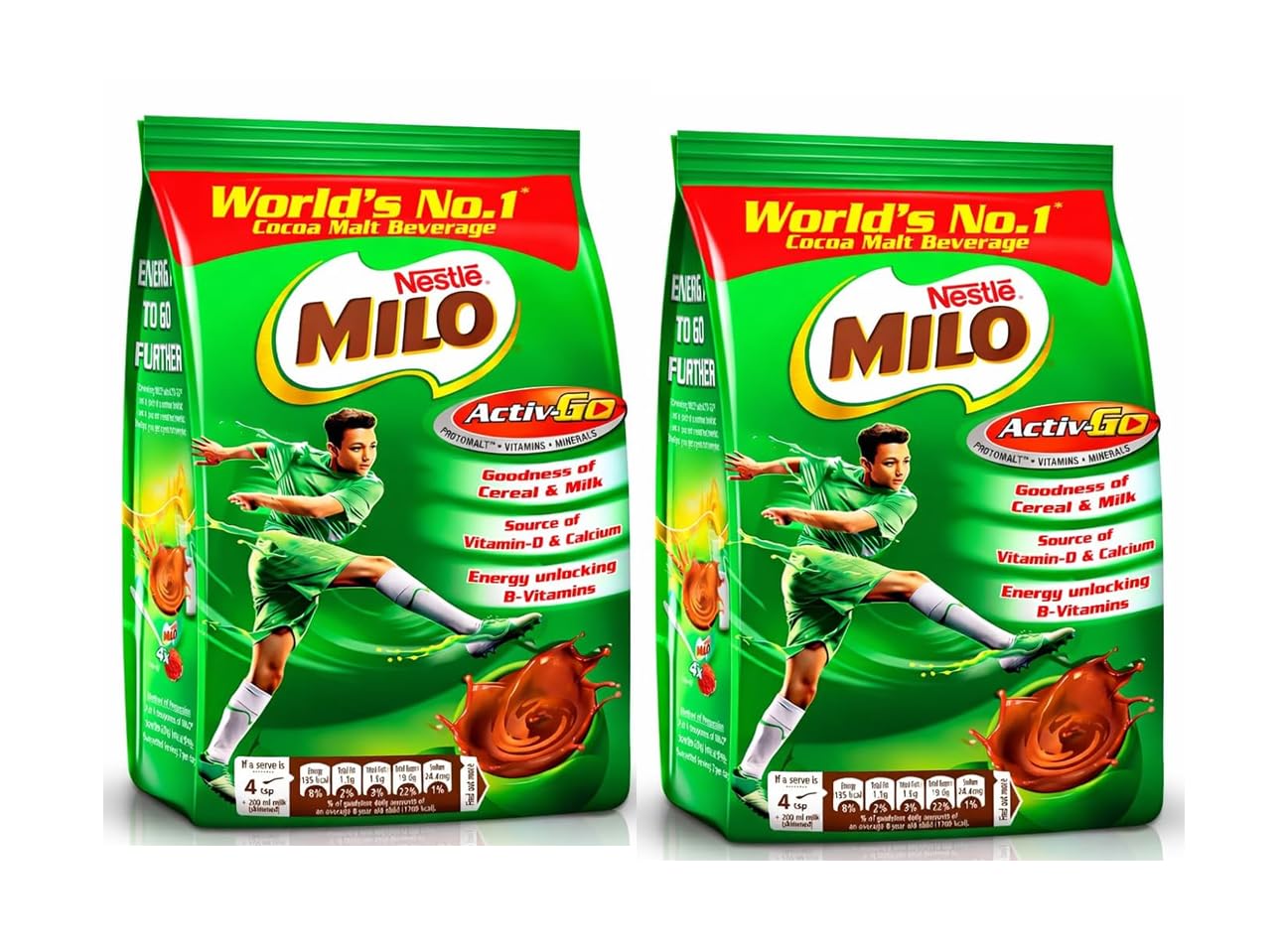 Milo Activ-Go Chocolate Malt Health Drink Powder Pack of 2 Energy & Nutrition Beverage Mix Rich Cocoa Malt Flavor 400g Each Refill Pack (Imported)-image-24