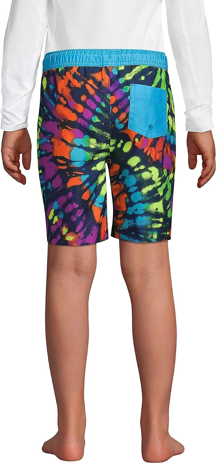 Lands' End Boys Print Swim Trunks