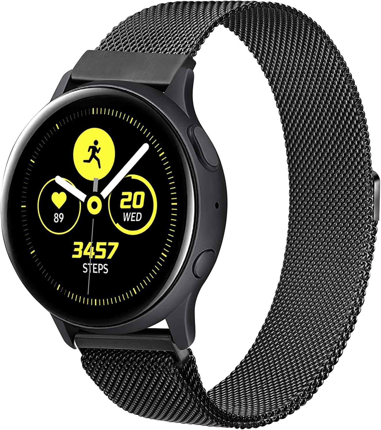 Urtone Metal Strap for Samsung Galaxy Active 40mm,Stainless Steel Replacement Straps Watch Band for Samsung Galaxy Active/Galaxy Active 2/Gear Sport (Black)