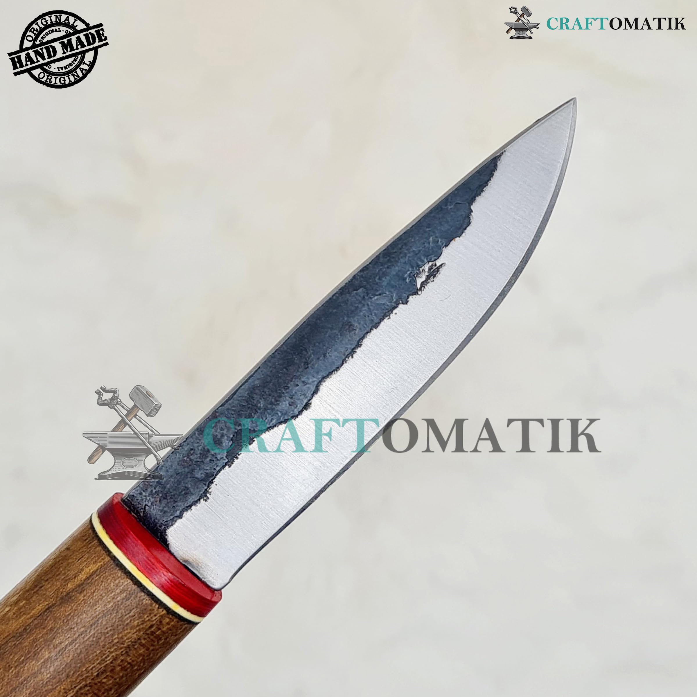 Coltello medievale | Coltello vichingo fatto a mano | Coltello celtico per giardino e campeggio con borsa in pelle | LARP | HFK28