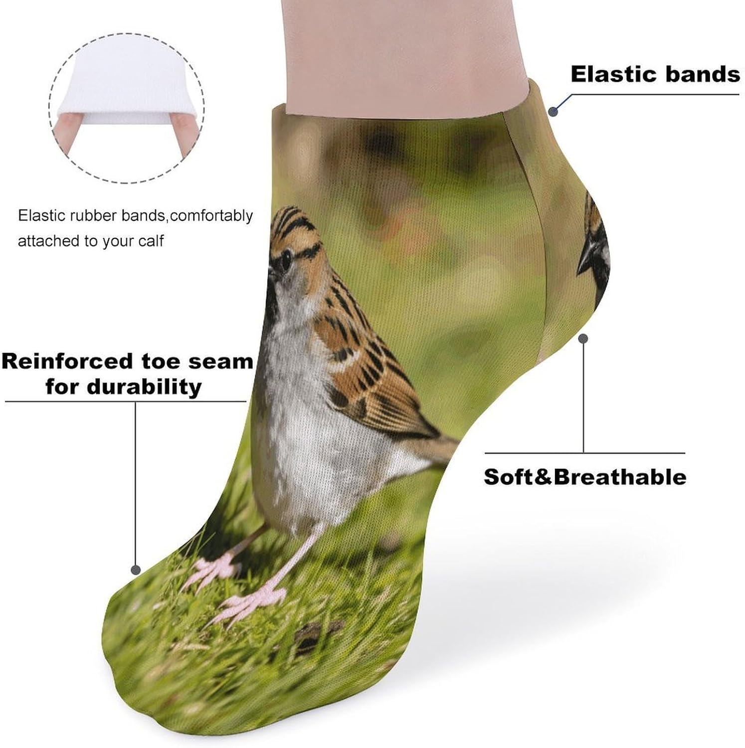 Sparrow Ankle Socks for Men Women 5 Pairs | Comfortable Casual Low Cut Socks, Lightweight No Show Breathable Athletic Socks, Soft Mini Crew Socks for All Seasons
