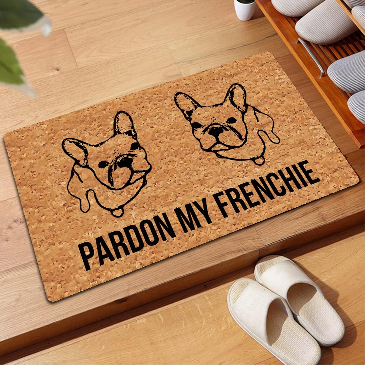 Funny Welcome Rugs House Warming Novelty Gift Mats Parden My Frenchie Cute Dog Theme Dog Mats Home Decor Rugs Front Porch Decor Doormat for The Entrance Way Indoor Rubber Kitchen Mat 18"(W) x 30"(L)