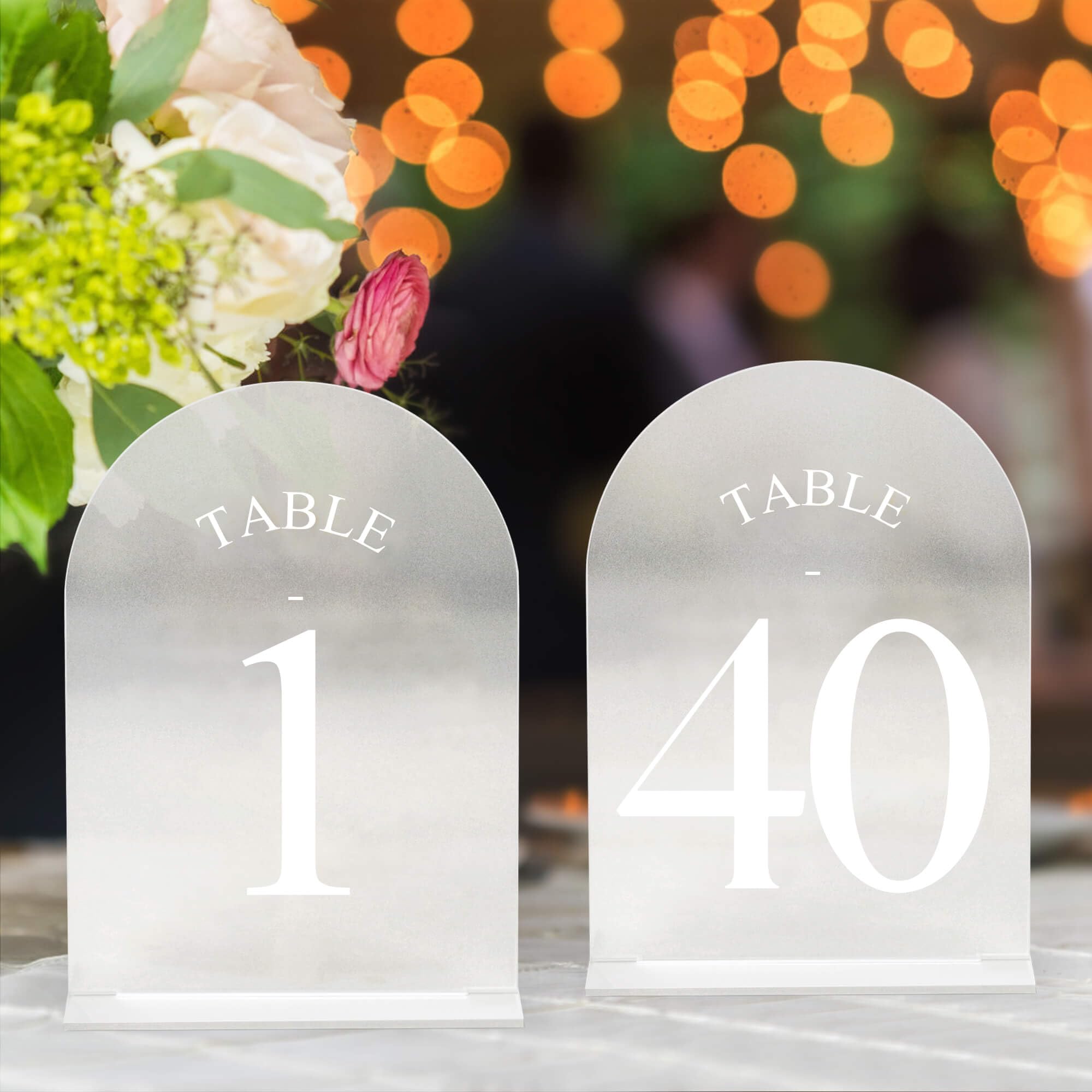 40 Packs Table Number Holders - 5" X 7" Acrylic Sign Table Numbers 1-40, Wedding Table Numbers for Wedding Reception, Party, Anniversary, Event