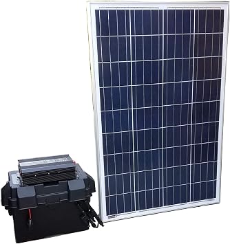 Tektrum Rugged Portable 1500w/3000w Powerpack Power Station, Silent Gas Free Generator, 100Ah Battery, 12V/AC/USB, Charge Solar/Wall/Car - for Emergency, Daily Use - Plug-N-Play 100w Solar Panel