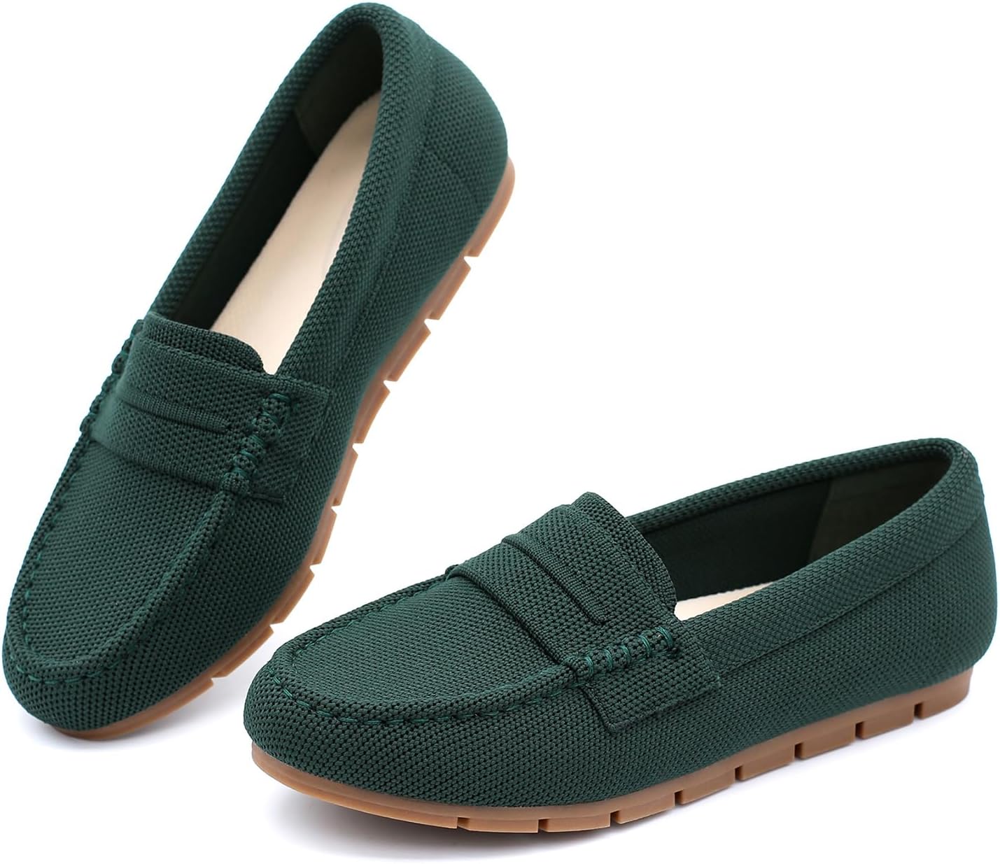 Loafers for Women Comfortable Dressy Casual Work Flats Lightweight & Breathable Slip On Walking Shoes Knit - Image 6