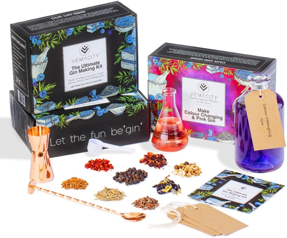 Vemacity Ultimate Gin Making Kit Make 10 Bottles of Classic, Colour