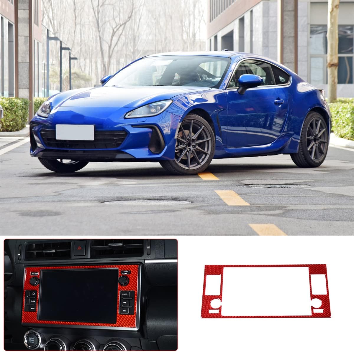 HAPPYHORSE Fit for Subaru BRZ 2022 Car Interior True Carbon Fiber (Red Soft Carbon Fiber) Decorative Accessories 2022 Subaru BRZ Special (Red LKLW-ASCF-1674)