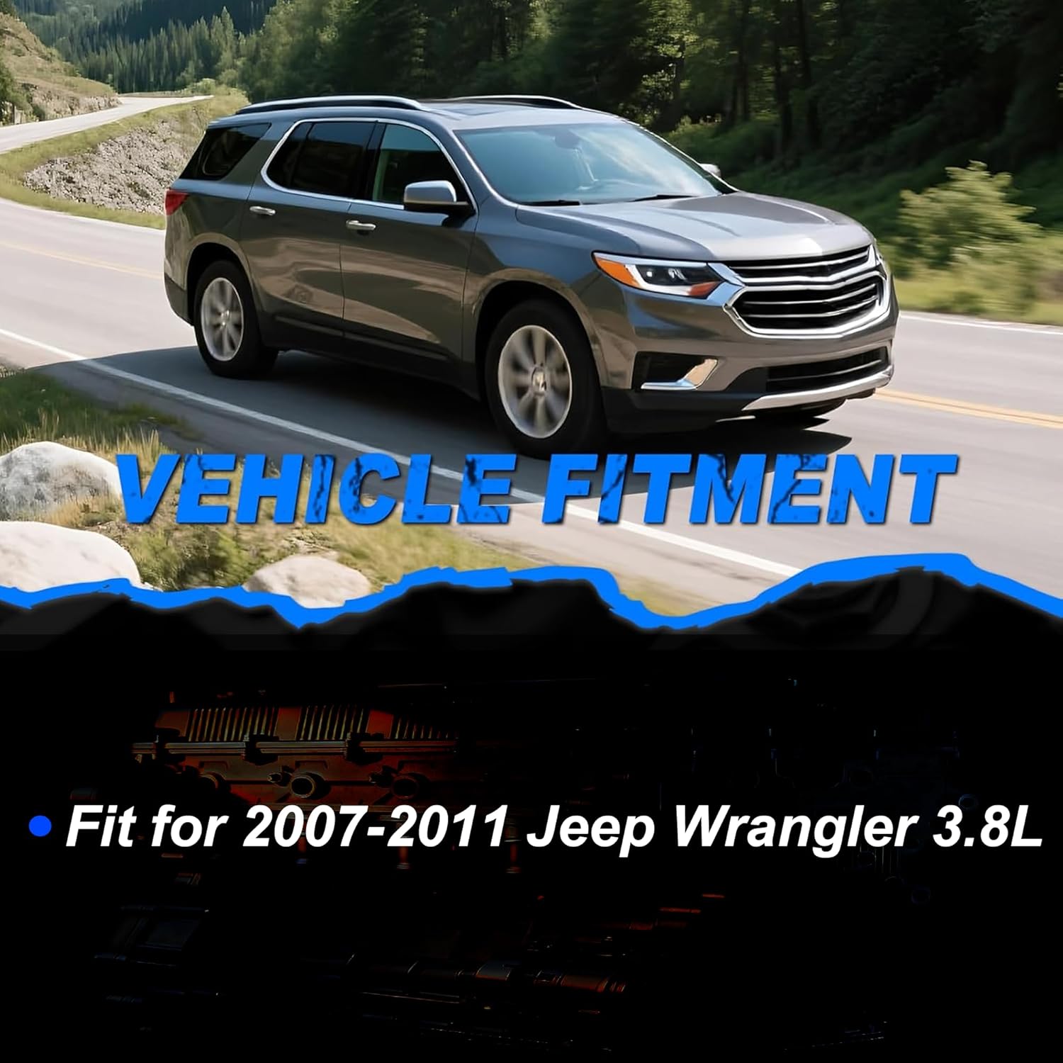 3.8 Full Head Gasket Set w/Cylinder Head Bolts Fit for Jeep Wrangler 3.8L 2007-2011 V6 OHV 12V VIN 1 HS26326PT MS92808 ES72163